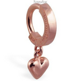 14K Rose Gold Belly Ring and Heart Charm - TummyToys