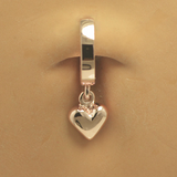 14K Rose Gold Belly Ring and Heart Charm - TummyToys