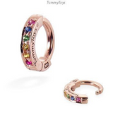 Exclusive 14K Rose Gold and Rainbow Sapphire Belly Ring - TummyToys