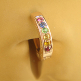 Exclusive 14K Rose Gold and Rainbow Sapphire Belly Ring - TummyToys