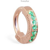 Custom 14K Rose Gold Emerald Belly Button Ring Exclusively By Tummytoys - TummyToys