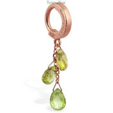 14K Rose Gold and Peridot Belly Button Ring - TummyToys