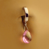 14K Rose Gold Belly Ring with Stunning Pink Quartz Charm - TummyToys