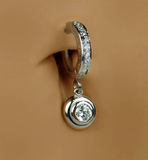 Custom 14K White Gold Belly Ring with Real Diamonds - TummyToys