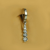 14K White Gold and Diamond Belly Ring - TummyToys