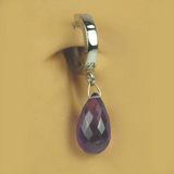 14K White Gold Amethyst Belly Ring - TummyToys