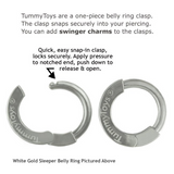 Exclusive 14K White Gold And Ruby Sleeper Belly Ring By Tummytoys - TummyToys