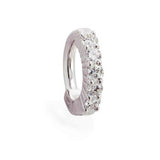 14K White Gold Belly Button Ring with 5 Sparkling Diamonds - TummyToys