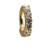 Solid 14K Yellow Gold Belly Ring with 5 Stunning Diamonds - TummyToys