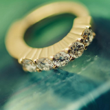 Solid 14K Yellow Gold Belly Ring with 5 Stunning Diamonds - TummyToys