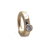 Custom 14K Yellow Gold Body Navel Ring with Real Diamond - TummyToys