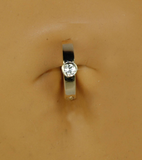 Custom 14K Yellow Gold Body Navel Ring with Real Diamond - TummyToys