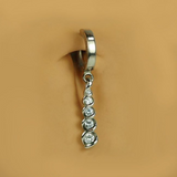 Stunning Solid 14K Yellow Gold and Diamond Belly Ring - TummyToys