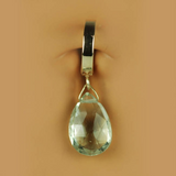 14K Yellow Gold Custom Green Quartz Belly Ring - TummyToys