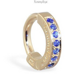 Solid 14K Yellow Gold & Sapphire Belly Button Ring - TummyToys