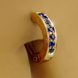 Solid 14K Yellow Gold & Sapphire Belly Button Ring - TummyToys