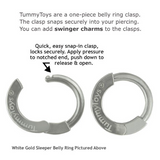Solid 14K Yellow Gold & Sapphire Belly Button Ring - TummyToys