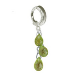 TummyToys Platinum & Peridot Dangle Belly Ring | Solid Platinum with Gemstone Dangle - TummyToys