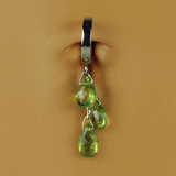 TummyToys Platinum & Peridot Dangle Belly Ring | Solid Platinum with Gemstone Dangle - TummyToys
