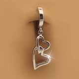 316L Surgical Steel Belly Ring with Double Heart Dangle Charm - TummyToys