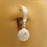 Tummytoys Silver Pave CZ Disco Ball Belly Ring On Pave Clasp - TummyToys