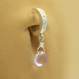 Amethyst Belly Ring | Sterling Silver Clasp with Gemstone Dangle - TummyToys