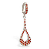 Dazzling Orange Cz Charm On Vibrant Orange Cz Clasp - TummyToys