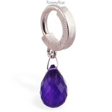TummyToys Silver Amethyst Belly Ring Dangle - TummyToys