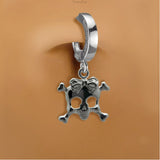 Femme Metale's Sterling Silver Skull Belly Ring - TummyToys