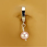 Soft Pink Pearl Belly Ring | Sterling Silver Clasp - TummyToys