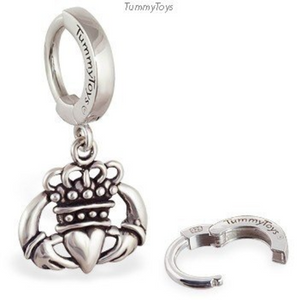 Solid Silver Claddagh Belly Ring | .925 Sterling Silver - TummyToys