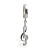 Sterling Silver Music Note Charm Belly Button Ring - TummyToys