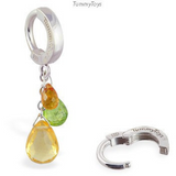 TummyToys Silver & Gem Cluster Belly Ring - TummyToys