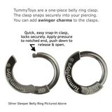 Silver and Green Belly Button Ring | Sleeper With Sparkling Green CZs - TummyToys