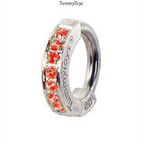Vibrant Orange Belly Ring | Sterling Silver and Orange CZ Gems - TummyToys