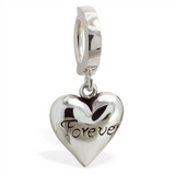 TummyToys Silver Puffed "Forever" Heart Belly Ring - TummyToys