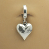 TummyToys Silver Puffed "Forever" Heart Belly Ring - TummyToys