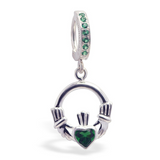 Green clicker Clasp with Green Claddagh Belly Ring - TummyToys
