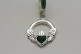 Green CZ Clasp with Green Claddagh Tummy Ring - TummyToys