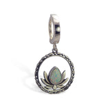 Opal Belly Ring | Lotus Dangle Charm - TummyToys