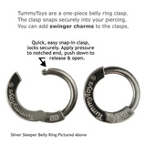 Silver & White Pearl Belly Ring | .925 Sterling Silver with Freshwater Pearls - TummyToys