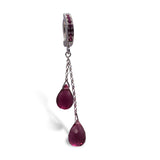 Hot Pink Quartz Belly Button Ring | Sterling Silver - TummyToys