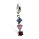 Colorful CZ Belly Ring Dangle | Solid Sterling Silver - TummyToys