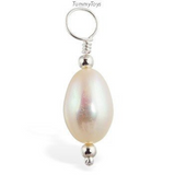 Changeable Cream Pearl Belly Ring Swinger Charm By Tummytoys - TummyToys