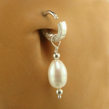 Changeable Cream Pearl Belly Ring Swinger Charm By Tummytoys - TummyToys