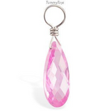 Changeable Pink Ice CZ Belly Ring Dangle Charm - TummyToys