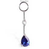 Changeable Blue Dangle Belly Ring Swinger Charm - TummyToys