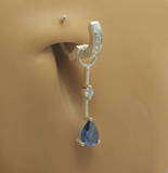 Changeable Blue Dangle Belly Ring Swinger Charm - TummyToys