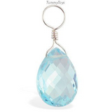 Changeable Blue Topaz Belly Ring Dangle Charm - TummyToys