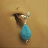 Changeable Turquoise Belly Ring Dangle Charm - TummyToys